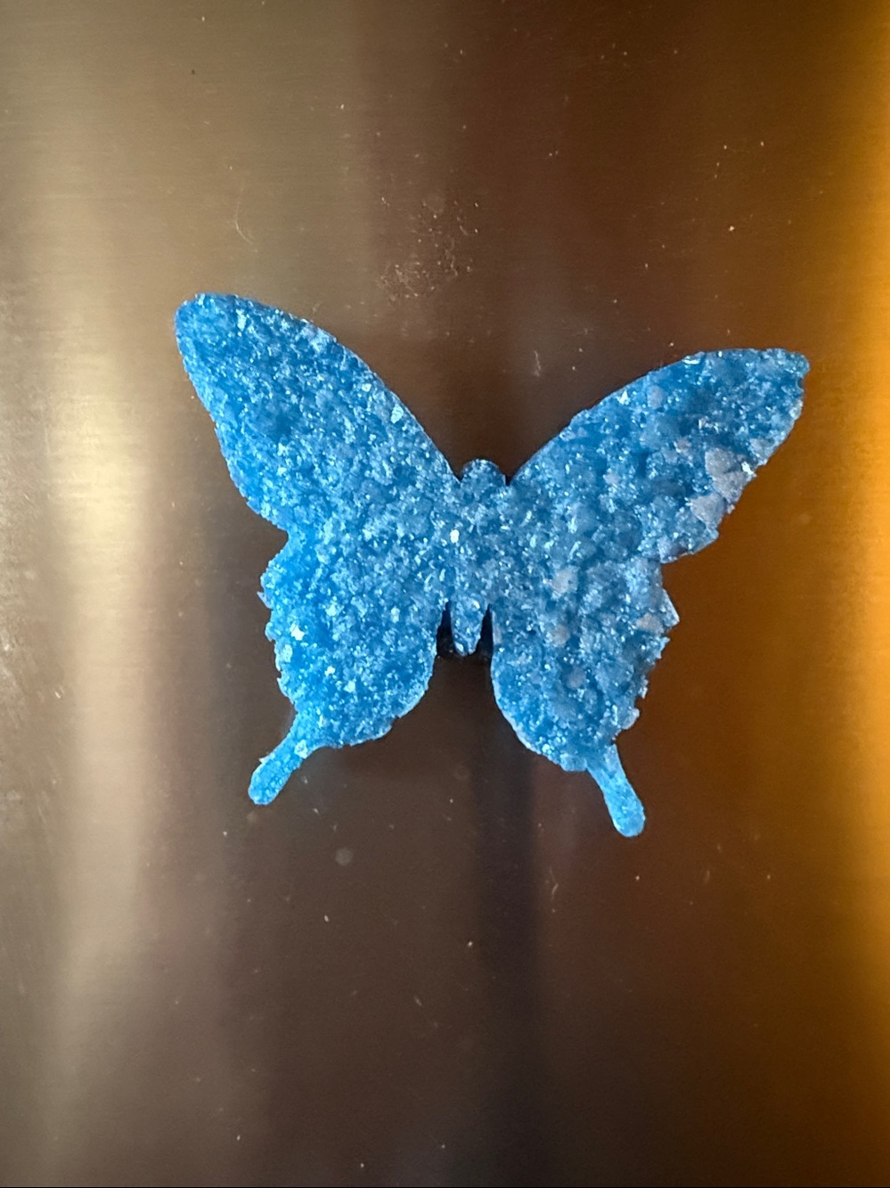 Handcrafted Blue Butterfly Refrigerator Magnet